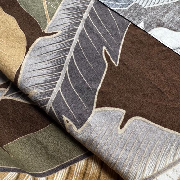 Tori Richard Honolulu Mens XL Reverse Print Aloha Shirt Brown Palm Leaf Cotton - Picture 7 of 11